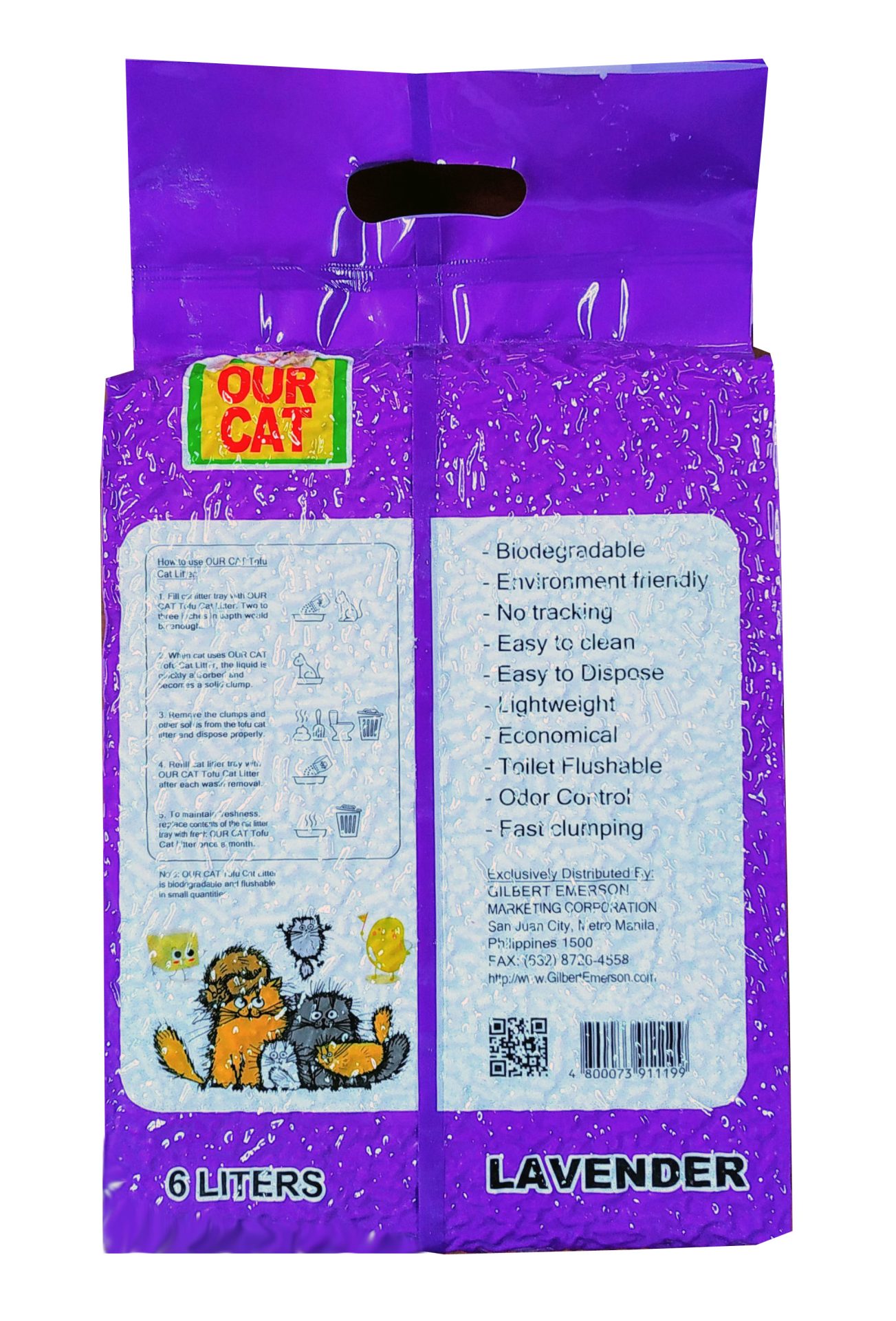 OUR CAT TOFU Cat Litter (6 Liters) LAVENDER Gilbert Emerson