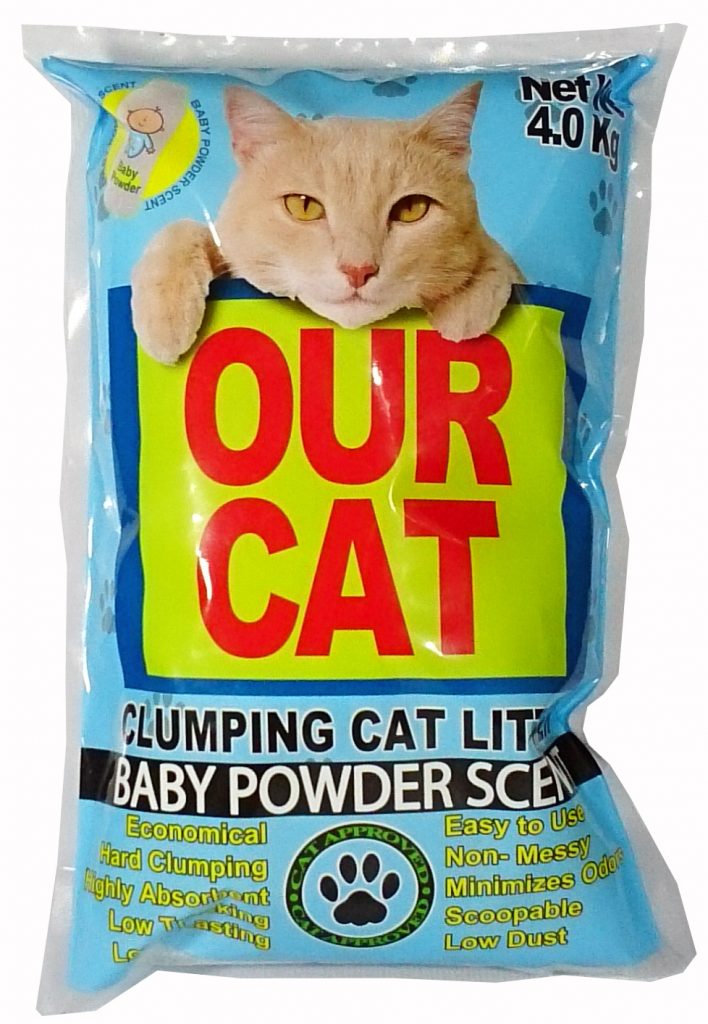 OUR CAT Clumping Cat Litter BABY POWDER (4kg) Gilbert Emerson
